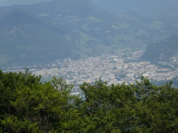 Csúcstalálkozó Rock Panoráma Táj Völgyben Fekvő Hegység Dél Tirol Olaszország — Stock Fotó