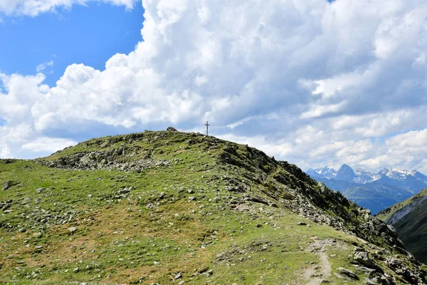 Вершина Скалы Панорама Горы Южном Тироле Италия Небо Облака Дикой — стоковое фото