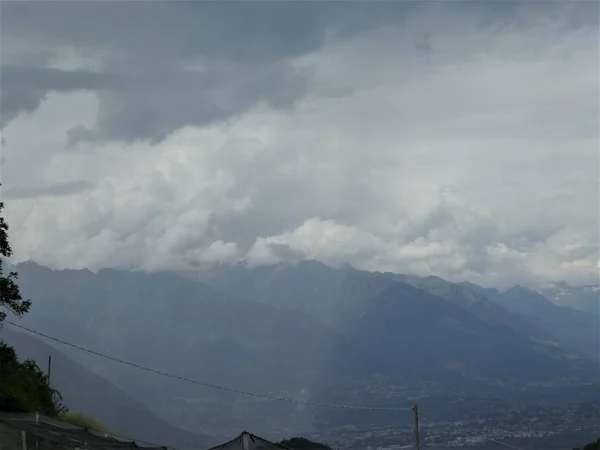 Top Van Rots Panorama Landschap Van Hoge Bergen Zuid Tirol — Stockfoto