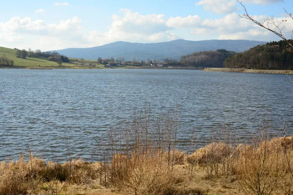 Lago Drachensee Paisagem Floresta Bávara Céu Nuvem Natureza Selvagem Primavera — Fotografia de Stock