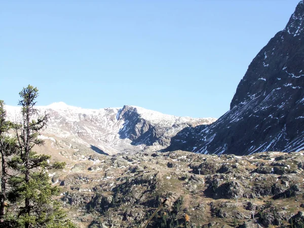 Cume Paisagem Panorama Rocha Das Altas Montanhas Sul Tirol Itália — Fotografia de Stock