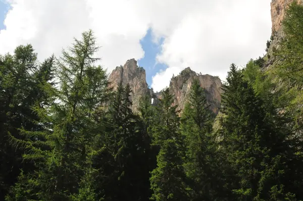 Szczyt Opoka Panorama Pejzaż Wysokie Góry Południowej Europie Włochy Tyrol — Zdjęcie stockowe