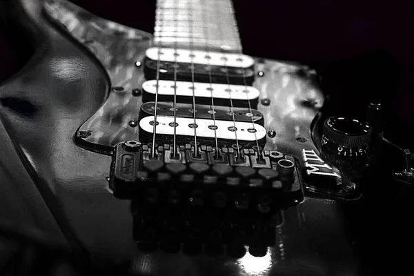 Gitarr Svartvitt Foto Les Paul Gitarr — Stockfoto