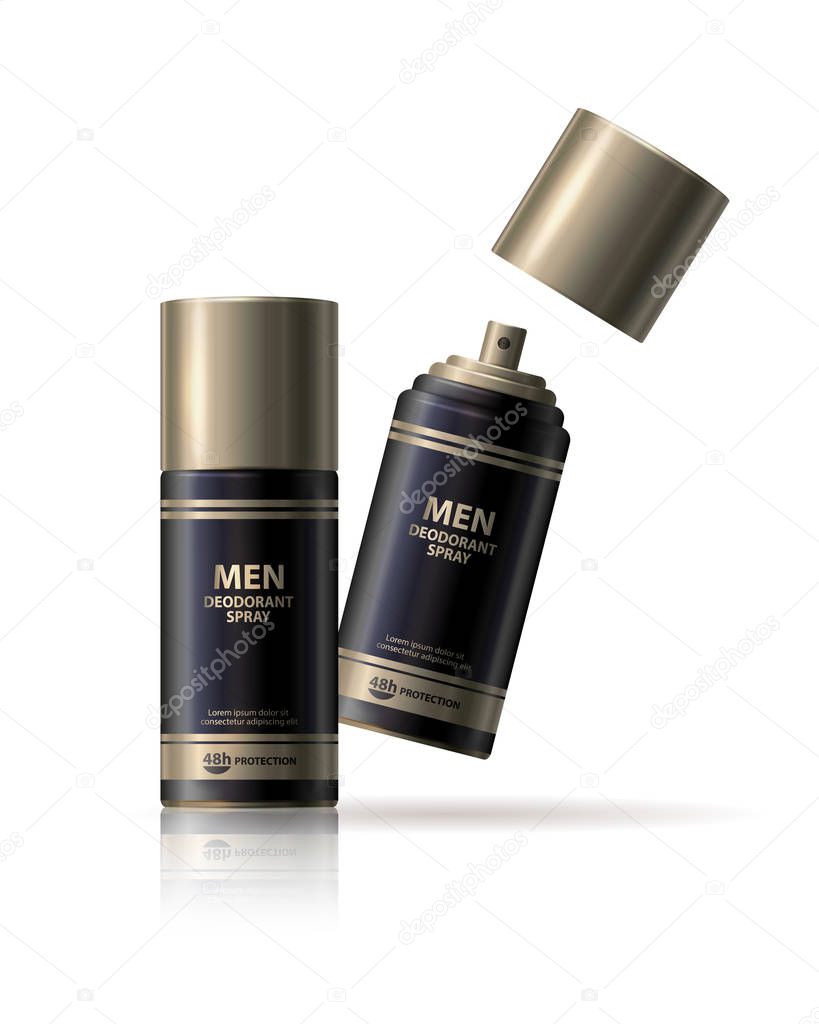 Download Vector 3d Mockup Glossy Realistic Jar Containers Batcher For Packing Spray Cream Cosmetics Products Isolated Black Gold Gas Cylinders Design For Ads Banners Magazine Page Illustration Premium Vector In Adobe Illustrator