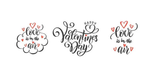 발렌타인 텍스트 따옴표 글자의 로맨틱 디자인 포스터 인사말 컬렉션 — 스톡 벡터