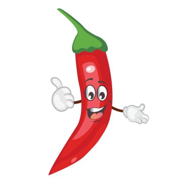 tatlı biber karakter. çizgi film vektör çizim