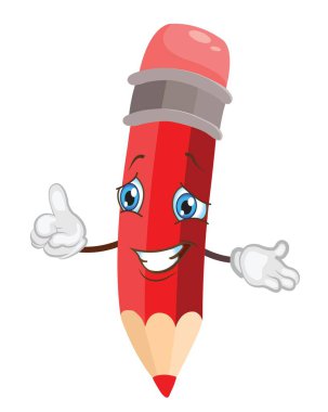 sevimli kalem karakter karikatür. vektör çizim