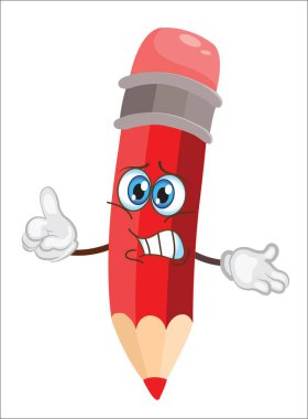 sevimli kalem karakter karikatür. vektör çizim