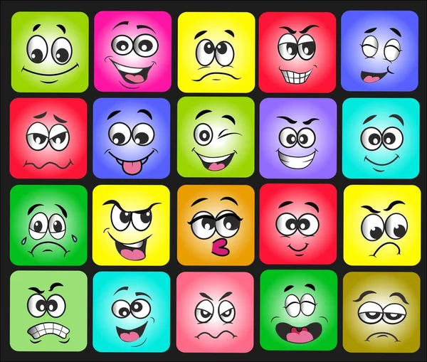 Emoticones. emoji sonriente conjunto vector ilustración — Archivo Imágenes Vectoriales