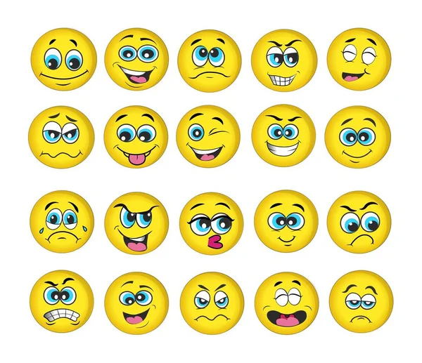 Emoticonos conjunto vector ilustración — Archivo Imágenes Vectoriales