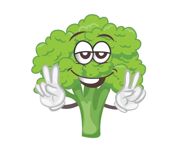 Caractère Brocoli Mignon Illustration Vectorielle Dessin Animé — Image vectorielle