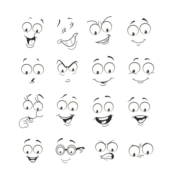 Expresión facial establecida. emoticones ilustración vectorial emoticonos cartoon.cute — Archivo Imágenes Vectoriales