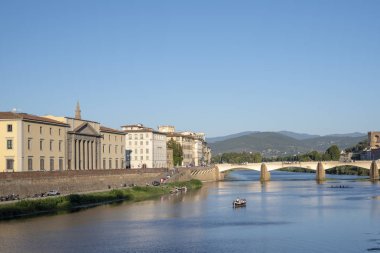Vecchio Brige'den görünüm, Floransa, İtalya, 4 Eylül 2019