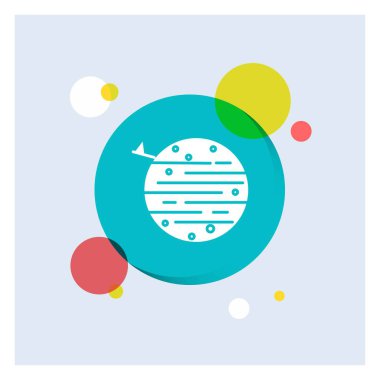 ay, planet, uzay, squarico, beyaz glif simgesi renkli daire arka plan toprak