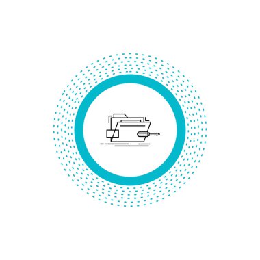 Klasör, tamir, skrewdriver, teknik, teknik satırı simgesi. İzole vektör çizim