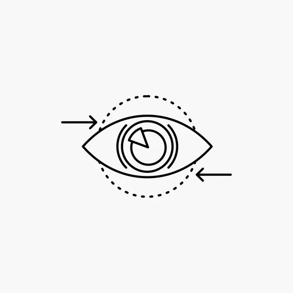 Бизнес Глаз Маркетинг Видение Икона Plan Line Векторная Изолированная Иллюстрация — стоковый вектор