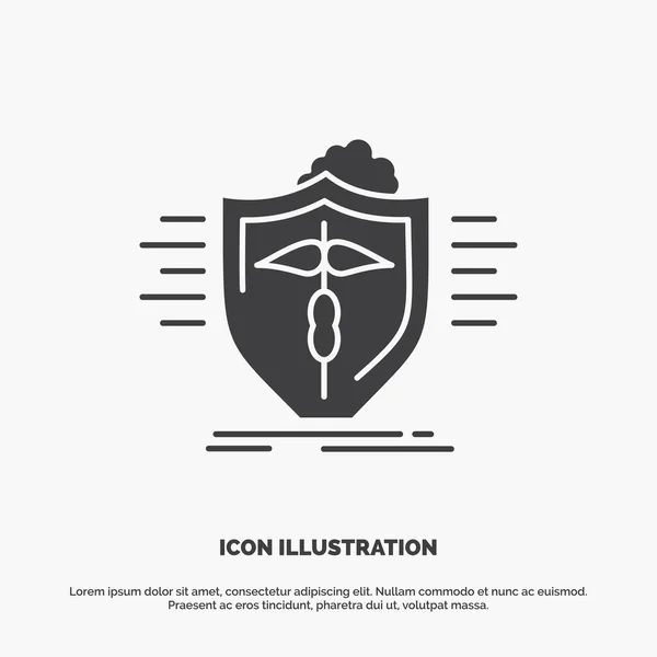 insurance, health, medical, protection, safe Icon. glyph vector gray symbol for UI and UX, website or mobile application