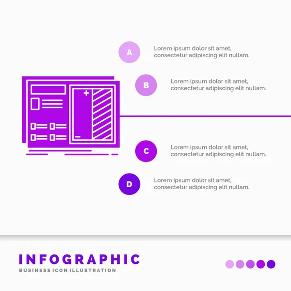 Entwurf Design Zeichnung Plan Prototyp Infografik Vorlage Für Website Und — Stockvektor