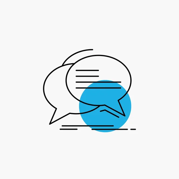 Buborék Chat Kommunikáció Beszéd Beszélgetés Sor Ikon — Stock Vector