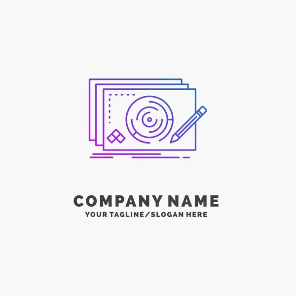 Niveauontwerp Nieuwe Volledig Spel Paarse Business Logo Template Plaats Voor — Stockvector