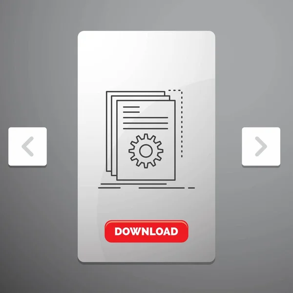 App Costruire Sviluppatore Programma Script Linea Icona Carousal Pagination Slider — Vettoriale Stock