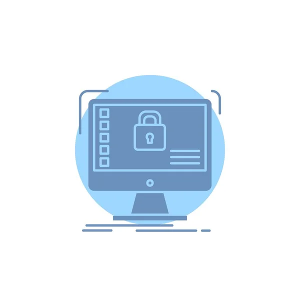 Datensicherheit Schutz Sicherheit System Glyph Symbol — Stockvektor