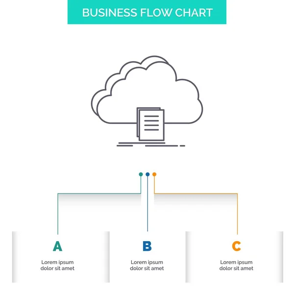 Cloud Accès Document Fichier Télécharger Business Flow Chart Design Avec — Image vectorielle