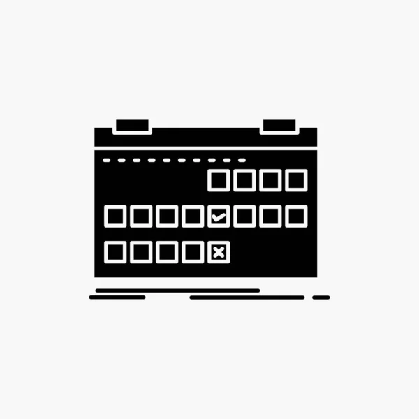 Календарь Дата Событие Выпуск Расписание Glyph Icon Векторная Изолированная Иллюстрация — стоковый вектор