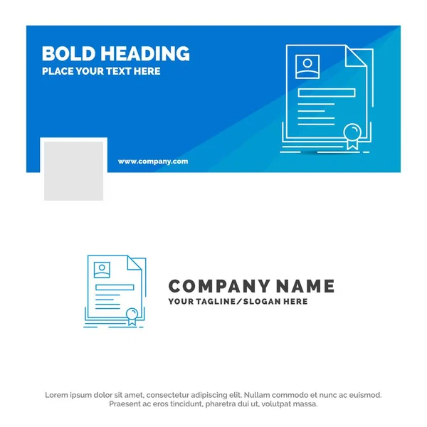 Modelo Logotipo Negócio Azul Para Contrato Crachá Negócios Acordo Certificado — Vetor de Stock