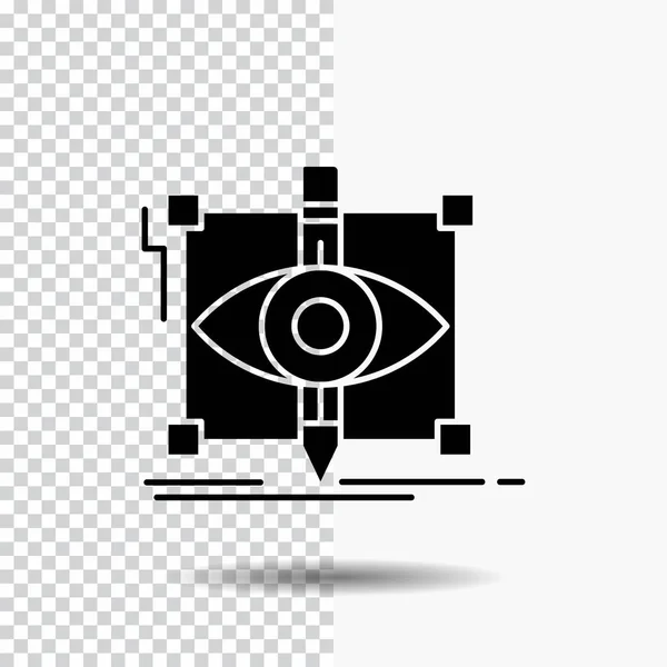 Design Draft Sketch Sketching Visual Glyph Icon Transparent Background Inglés — Archivo Imágenes Vectoriales