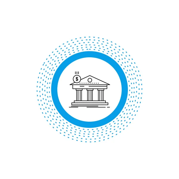 Építészet Bank Banki Épület Szövetségi Ikonján Elszigetelt Vektoros Illusztráció — Stock Vector