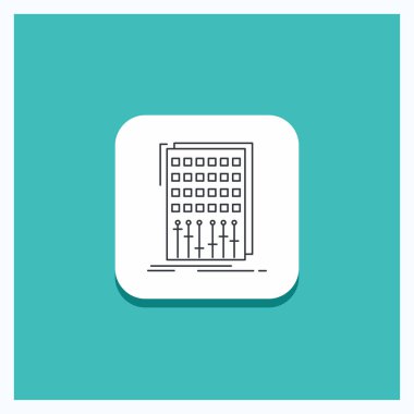 Yuvarlak ses düğmesini, kontrol, mix, mikser, studio Line simgesini turkuaz arka plan