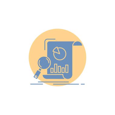 Analiz, analytics, iş, finans, araştırma glif simgesi.
