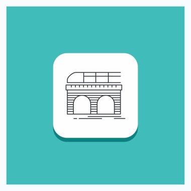 Yuvarlak düğmesi için metro, tren, tren, tren, satırı simgesi turkuaz arka plan taşıma