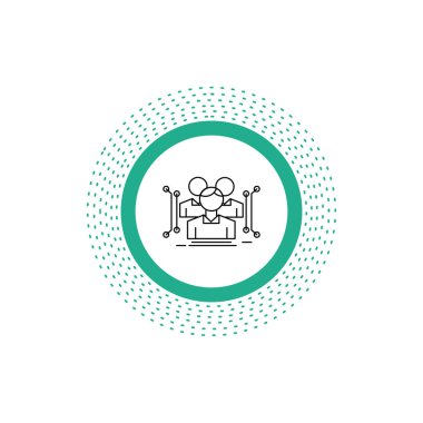 Anthropometry, gövde, veri, insan, genel satırı simgesi. İzole vektör çizim