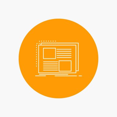 İçerik, tasarım, çerçeve, sayfa, daire arka plan beyaz çizgi simge metinde. vektör simge tasarlamak