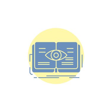 bilgi, kitap, göz, görünümü, büyüme glif simgesi.