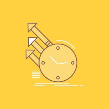 algılama, muayene, uygunluklarını, araştırma düz çizgi dolu kutsal kişilerin resmi. Güzel Logo düğme UI ve Ux, Web veya mobil uygulama için sarı arka plan üzerinde