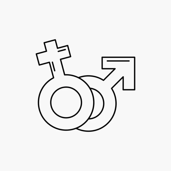 Genre Vénus Mars Homme Femme Line Icon Illustration Vectorielle Isolée — Image vectorielle