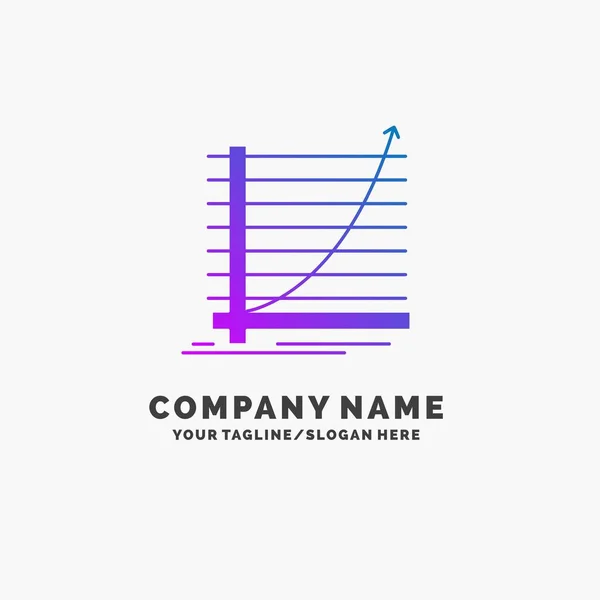 Arrow Chart Curve Experience Goal Purple Business Logo Template Place — Stock Vector