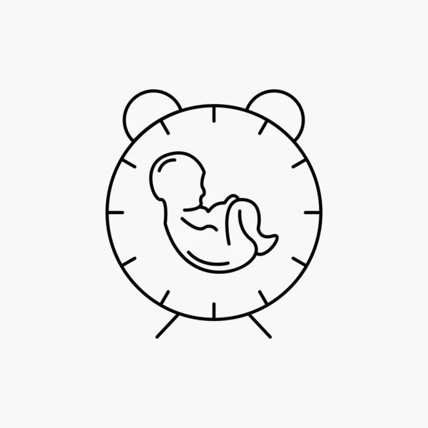 Delivery Time Baby Birth Child Line Icon Vector Isolated Illustration — Stock Vector