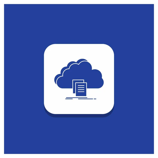 Botón Redondo Azul Para Nube Acceso Documento Archivo Descargar Icono — Archivo Imágenes Vectoriales