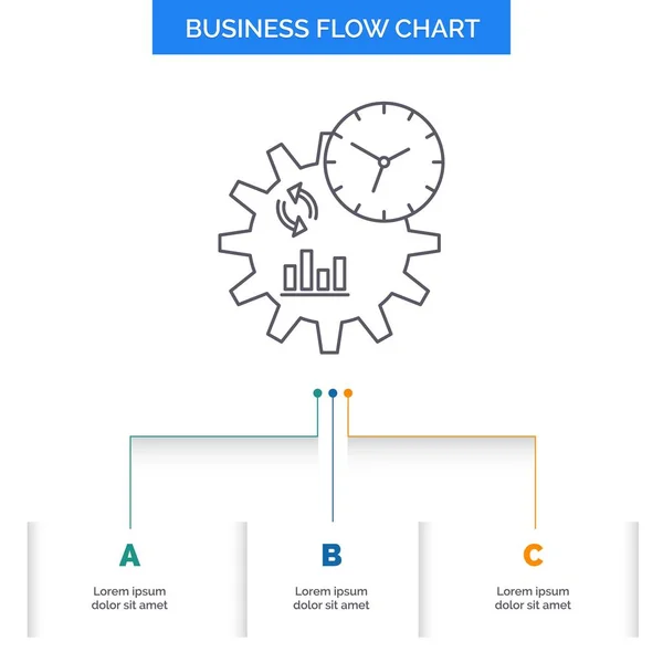 Business Inginerie Management Proces Business Flow Chart Design Pași Linie — Vector de stoc