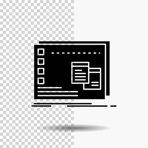 Finestra Mac Operativo Sistema Operativo Programma Icona Glyph Sfondo Trasparente — Vettoriale Stock