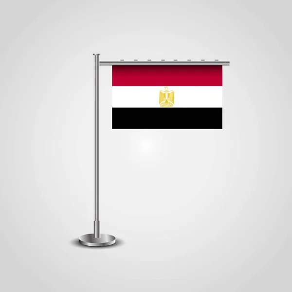 Creativo Egypt Flag Pole — Vector de stock