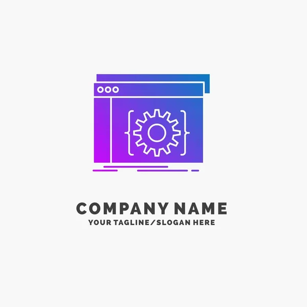 Api App Codificação Desenvolvedor Software Purple Business Logo Template Lugar — Vetor de Stock
