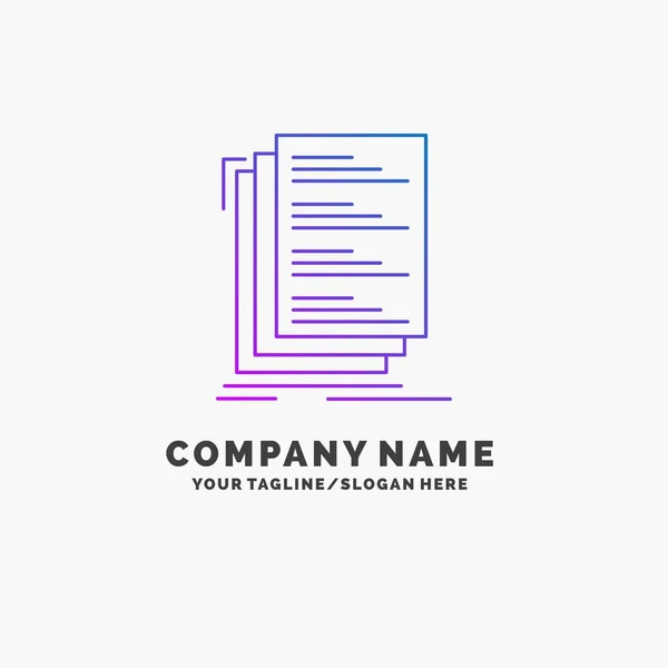 Código Codificação Compilação Arquivos Lista Purple Business Logo Template Lugar — Vetor de Stock