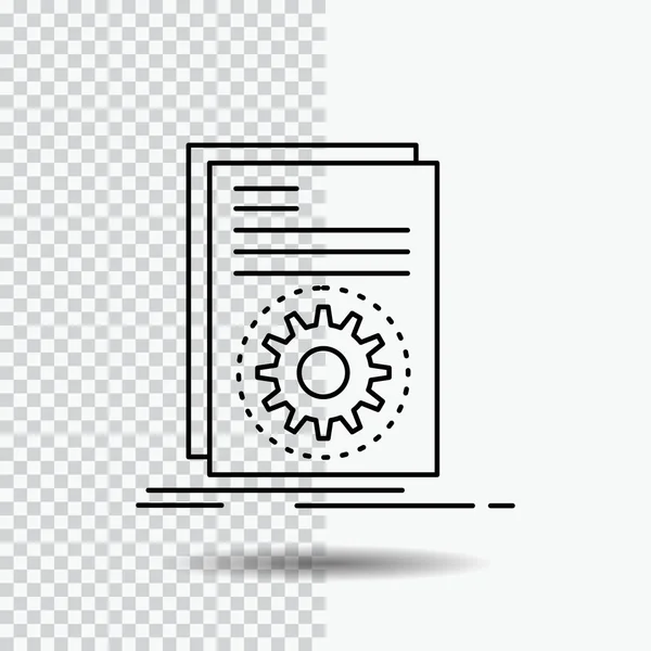 Codice Eseguibile File Esecuzione Script Icona Linea Sfondo Trasparente Illustrazione — Vettoriale Stock
