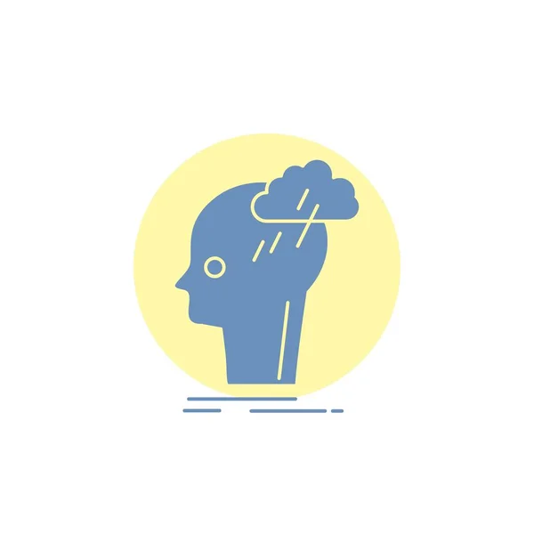 Brainstorming Kreativ Kopf Idee Denkglyphen Ikone — Stockvektor