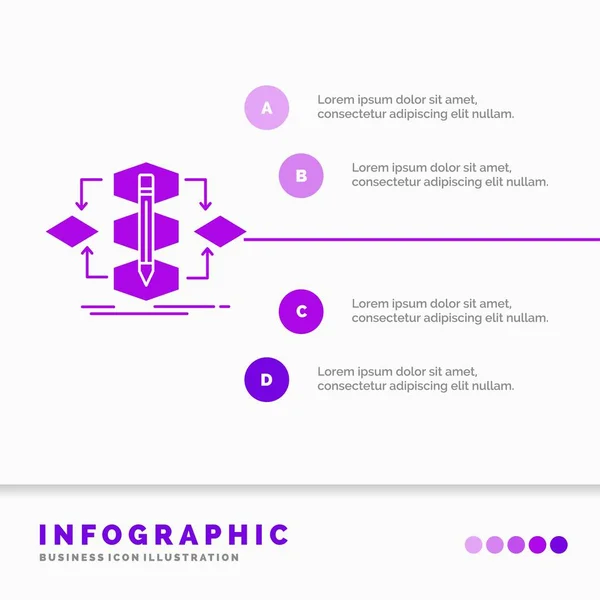 Algorithmus Design Methode Modell Prozessinformationsgrafik Vorlage Für Website Und Präsentation — Stockvektor